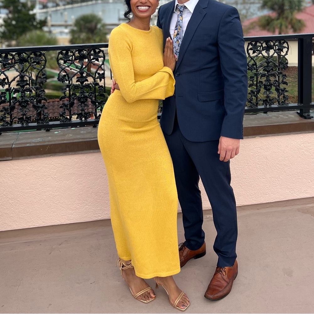 Mustard yellow dress